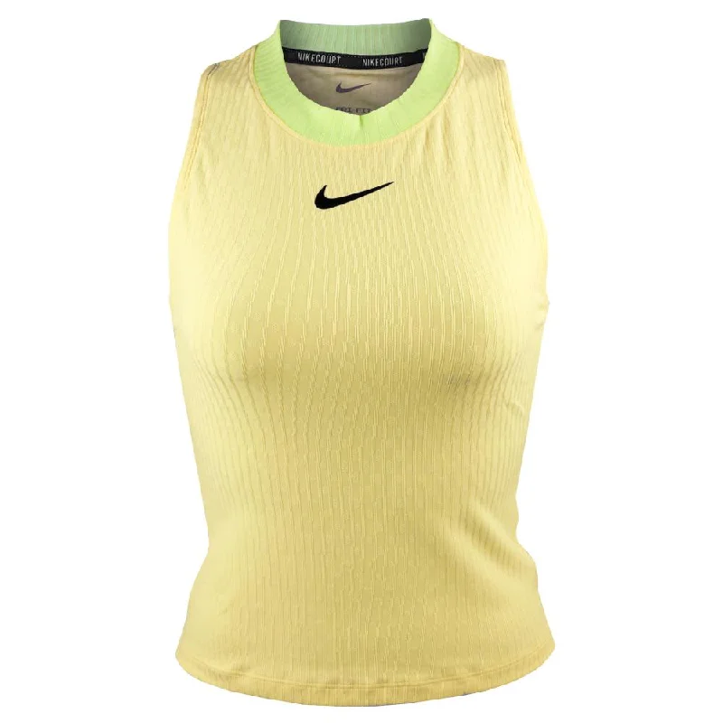 Nike Women's Slam Melbourne Tank - Soft Yellow floral tank top
