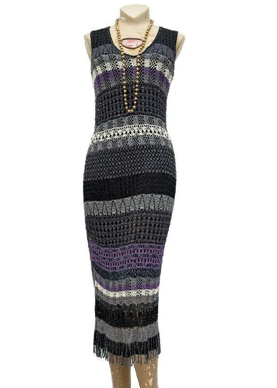 1990s Vintage Purple Beaded Crochet Party Flapper Dress • Egyptian Revival Inspired Tunics Summer linen 1990s Vintage Purple Beaded Crochet Party Flapper Dress • Egyptian Revival Inspired Tunics Summer linen