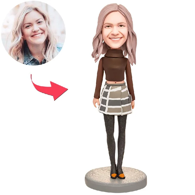 Dress Fashionably Woman Custom Bobbleheads With Engraved Text Tunics Mesh breathable Dress Fashionably Woman Custom Bobbleheads With Engraved Text Tunics Mesh breathable