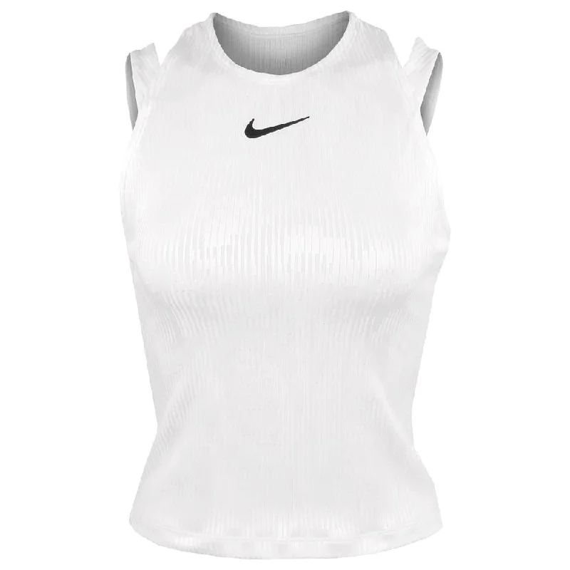 Nike Women's Slam London Tank - White low neck tank