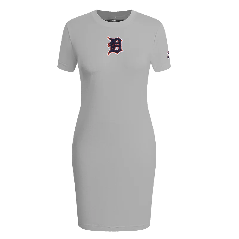 MLB DETROIT TIGERS CLASSIC WOMEN'S BODY CON DRESS (HEATHER GREY) Off-the-shoulder Chic Trendy MLB DETROIT TIGERS CLASSIC WOMEN'S BODY CON DRESS (HEATHER GREY) Off-the-shoulder Chic Trendy