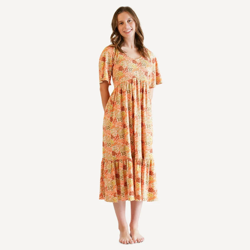 womens rosette dress | pink ditsy garden | organic cotton interlock Tunics Wedding white womens rosette dress | pink ditsy garden | organic cotton interlock Tunics Wedding white