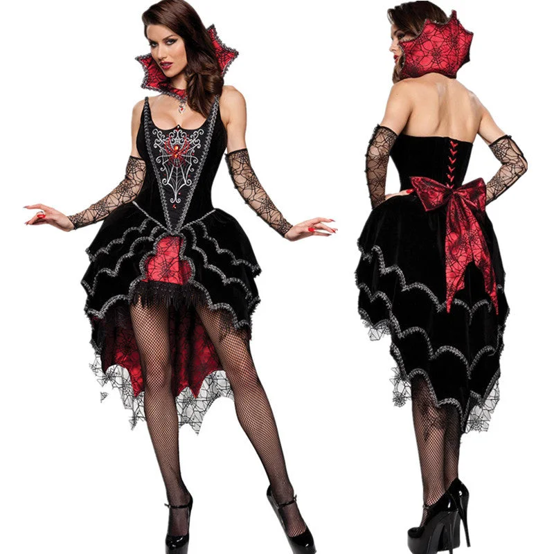 Adult Queen Of The Vampires costume halloween costumes for women sexy cosplay black gothic lolita dress fantasy Off-the-shoulder Chic Trendy Adult Queen Of The Vampires costume halloween costumes for women sexy cosplay black gothic lolita dress fantasy Off-the-shoulder Chic Trendy
