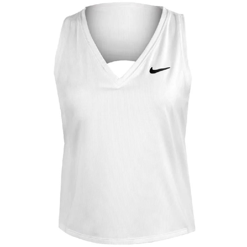 Nike Women's Victory Plus Size Tank - White peekaboo tank top