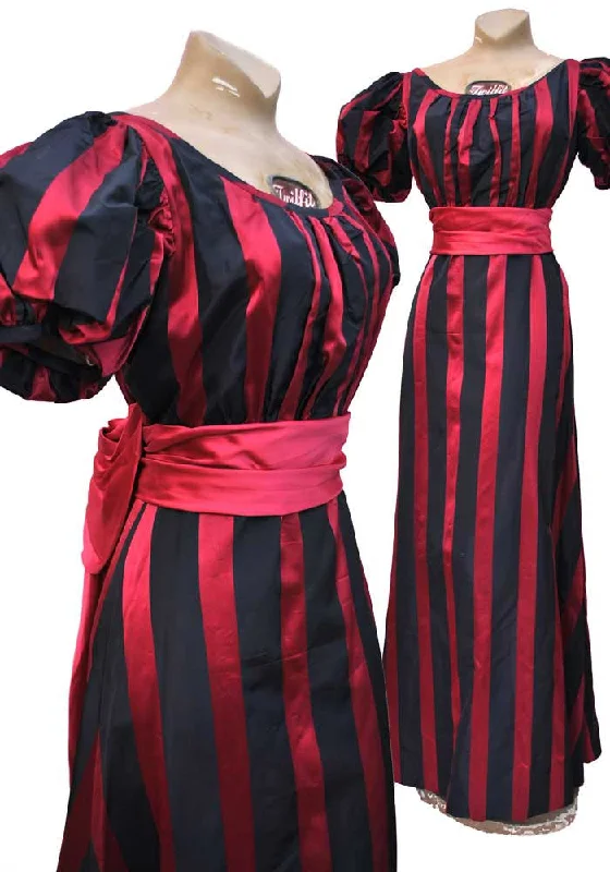 1930s Vintage Pink and Blue Striped Evening Gown • 30s Couture Dress • Hollywood Tunics Versatile functional 1930s Vintage Pink and Blue Striped Evening Gown • 30s Couture Dress • Hollywood Tunics Versatile functional