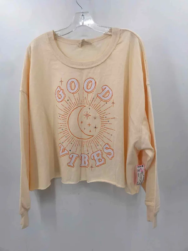 Pre-Owned Peach Love Yellow Size Medium Embellished Sweater Terry Terry Cloth Terry Knit Pre-Owned Peach Love Yellow Size Medium Embellished Sweater Terry Terry Cloth Terry Knit
