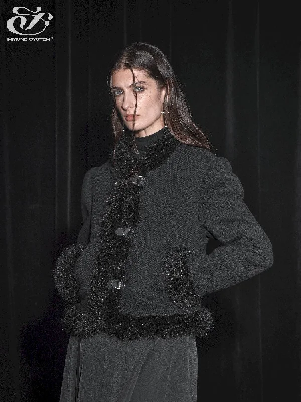 Fur Trim Simple Elegant Slim Short Jacket【s0000005452】 Cotton Jacket Linen Jacket Terry Jacket Fur Trim Simple Elegant Slim Short Jacket【s0000005452】 Cotton Jacket Linen Jacket Terry Jacket