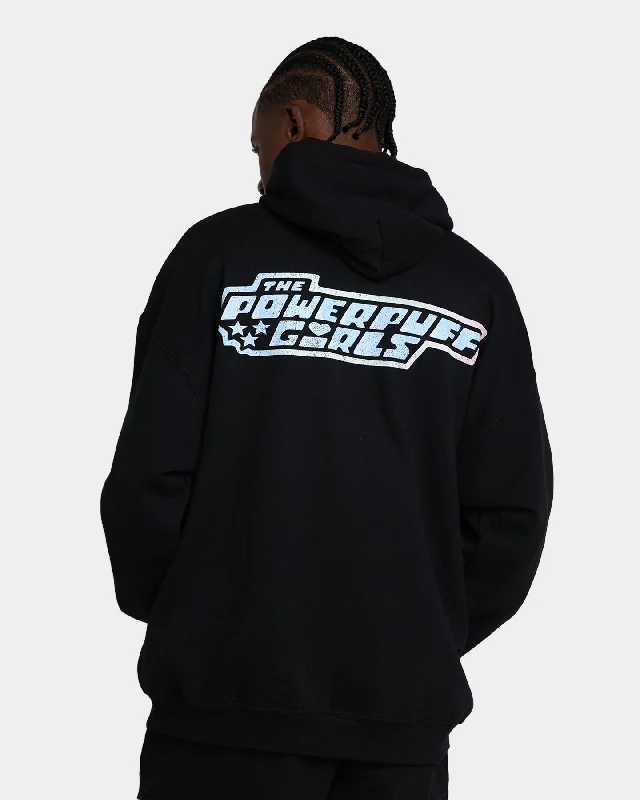 American Thrift X Powerpuff Girls Powerpuff Grid Logo Hoodie Black Hoodie with Double Zipper Versatile Adjustable American Thrift X Powerpuff Girls Powerpuff Grid Logo Hoodie Black Hoodie with Double Zipper Versatile Adjustable