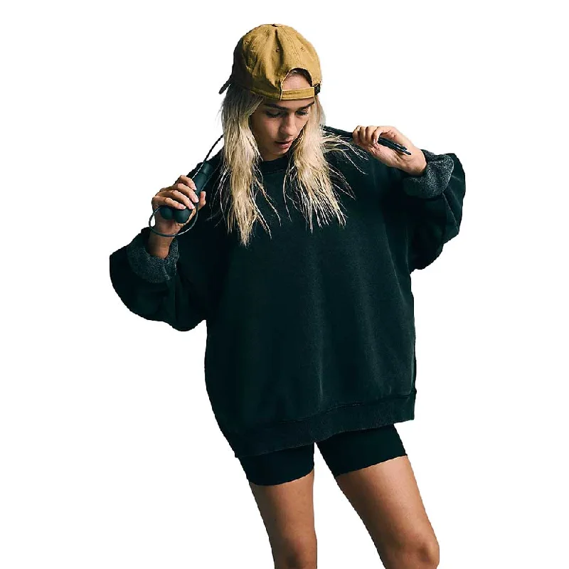 Women's All Star Pullover Solid - Black Batwing Sleeve Top