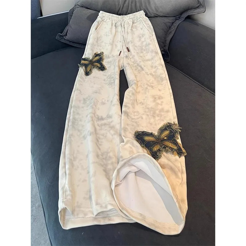 Advbridge Women's Apricot Baggy Pants Vintage Y2k Pants Harajuku 90s Aesthetic High Waist Pattern Print Trousers 2000s Fashion Clothes Trousers Party Sparkling Advbridge Women's Apricot Baggy Pants Vintage Y2k Pants Harajuku 90s Aesthetic High Waist Pattern Print Trousers 2000s Fashion Clothes Trousers Party Sparkling