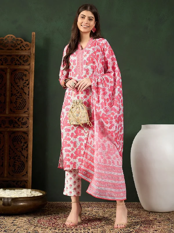 White Rayon Blend Floral Printed Straight Kurta Trouser With Dupatta Trousers Lace Delicate White Rayon Blend Floral Printed Straight Kurta Trouser With Dupatta Trousers Lace Delicate