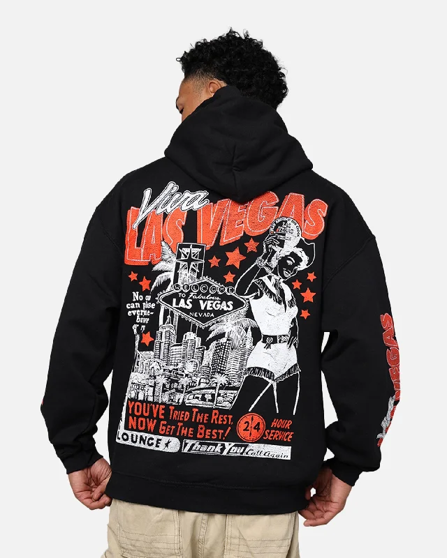 American Thrift Viva Las Vegas Hoodie Black Hoodie with Elastic Waist Stretchable Comfortable American Thrift Viva Las Vegas Hoodie Black Hoodie with Elastic Waist Stretchable Comfortable