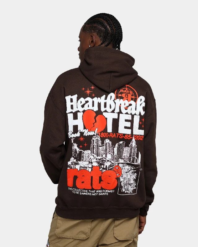 Rats Get Fat Heartbreak Hotel Hoodie Chocolate Hoodie with Drawstring Waist Adjustable Fitted Rats Get Fat Heartbreak Hotel Hoodie Chocolate Hoodie with Drawstring Waist Adjustable Fitted