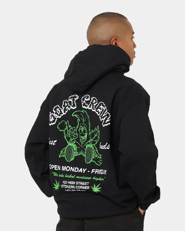 Goat Crew Best Buds Hoodie Black Hoodie with Ribbed Hem Stretchable Secure