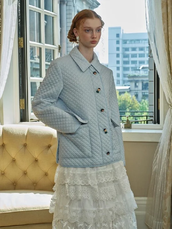 Haze Blue Thin Cotton Jacket【s0000005429】 Nylon Jacket Polyester Jacket Spandex Jacket Haze Blue Thin Cotton Jacket【s0000005429】 Nylon Jacket Polyester Jacket Spandex Jacket