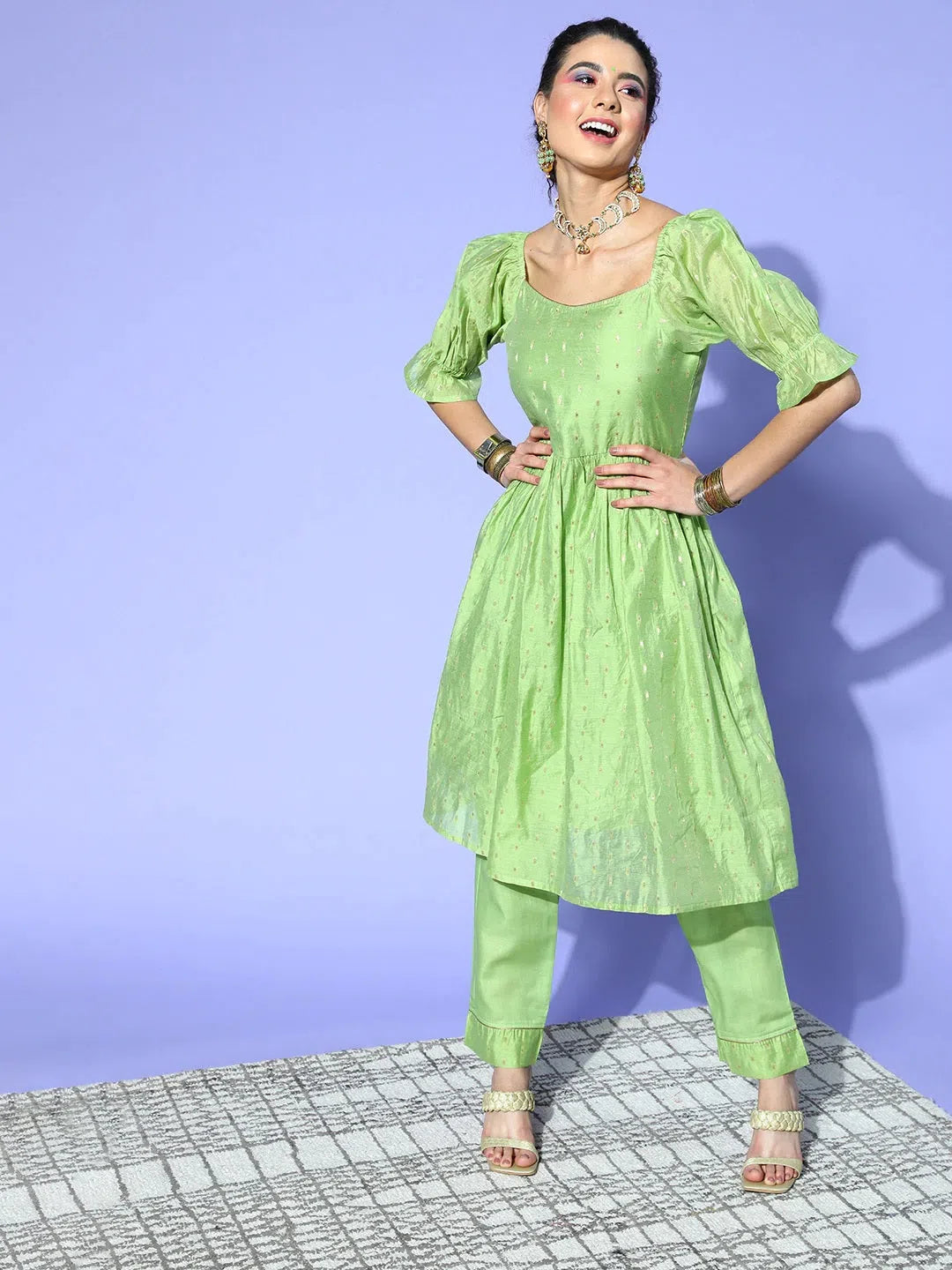 Ahika Woven Design Poly Chanderi Kurta Trousers Set-PKSET1145_S Trousers Essential Wardrobe Ahika Woven Design Poly Chanderi Kurta Trousers Set-PKSET1145_S Trousers Essential Wardrobe