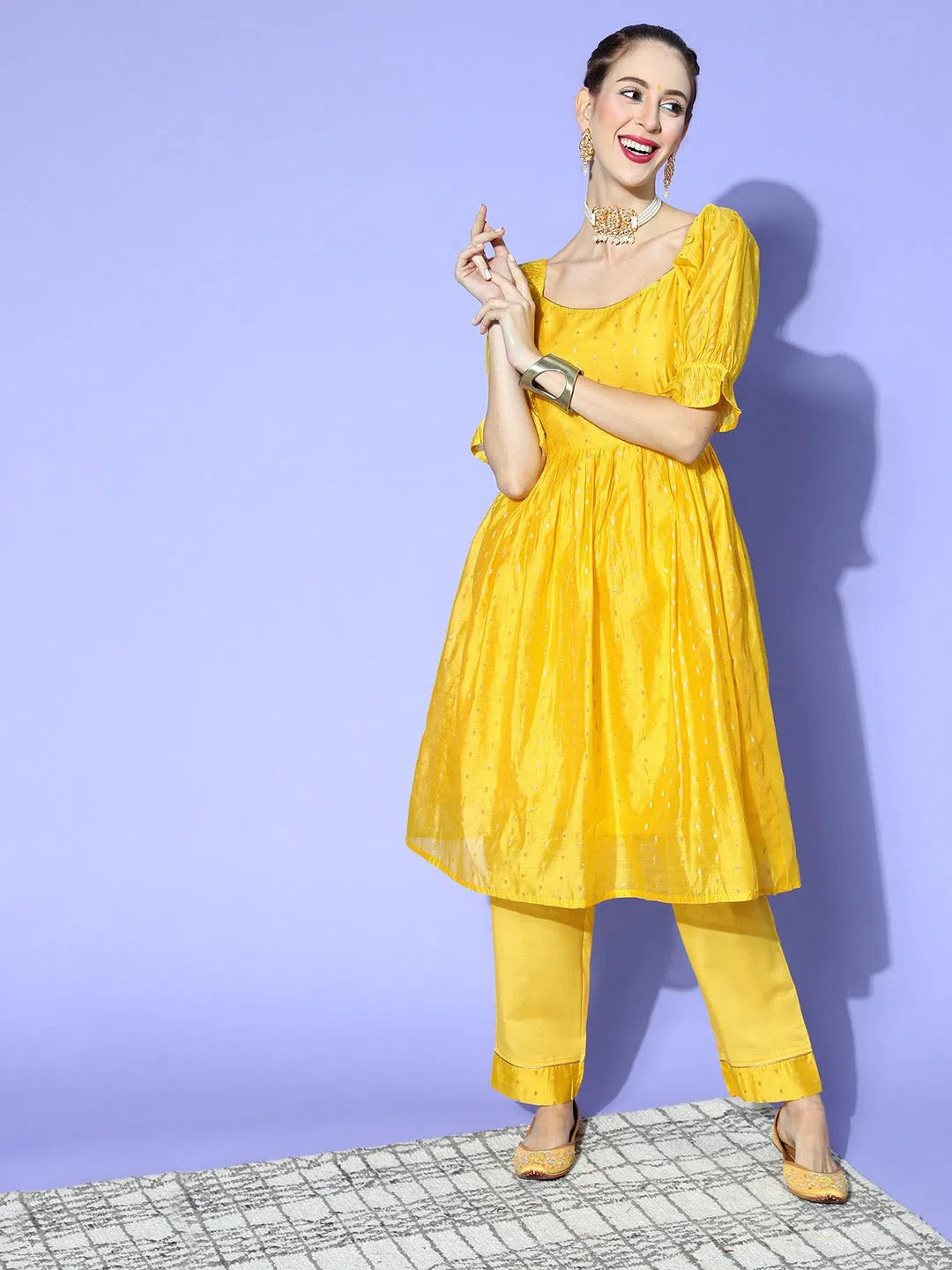 Ahika Woven Design Poly Chanderi Kurta Trousers Set-PKSET1152_S Trousers Recommended Stylist Ahika Woven Design Poly Chanderi Kurta Trousers Set-PKSET1152_S Trousers Recommended Stylist