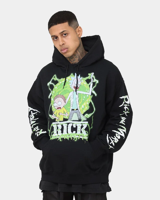 Goat Crew X Rick And Morty Portal Hoodie Black Hoodie with Crew Neck Simple Timeless Goat Crew X Rick And Morty Portal Hoodie Black Hoodie with Crew Neck Simple Timeless