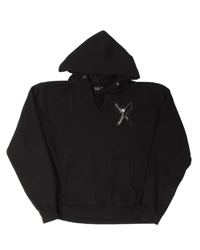 Nouveau Logo Hoodie Hoodie with Side Slits Relaxed Casual