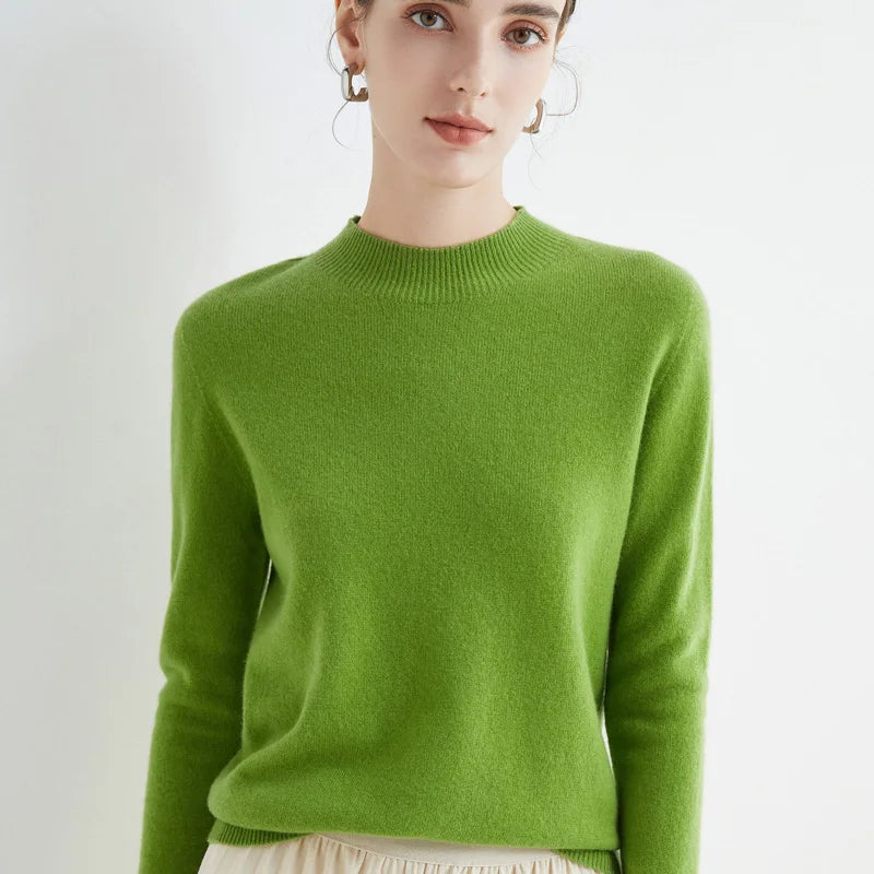 Wool Sweater Women's Loose Half Turtleneck Pullover Spring and Autumn Basic Style Simple Bottoming Top Spandex Blend Rayon Blend Denim Blend Wool Sweater Women's Loose Half Turtleneck Pullover Spring and Autumn Basic Style Simple Bottoming Top Spandex Blend Rayon Blend Denim Blend