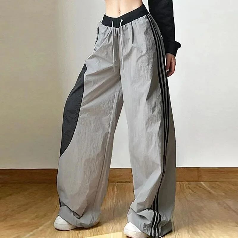 Advbridge High Street Fashion Lady Stitch Color Loose Sweatpants Women Joggers Summer High Waist Drawstring 2yk Pants Long Trouser Trousers Palazzo Wide Leg Advbridge High Street Fashion Lady Stitch Color Loose Sweatpants Women Joggers Summer High Waist Drawstring 2yk Pants Long Trouser Trousers Palazzo Wide Leg