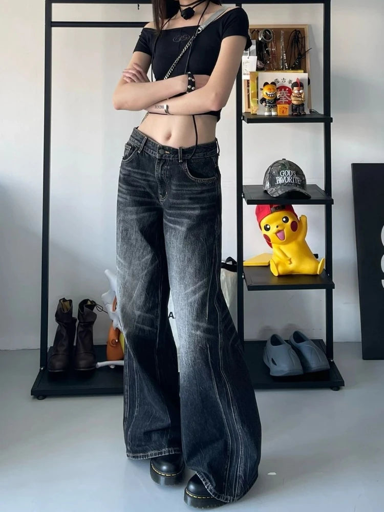 Advbridge Women Y2K Baggy Vintage Jeans Black Streetwear Wide Leg Pants Harajuku Distressed Washed Looes Denim Trousers Hip Hop Trousers Office Stylish Advbridge Women Y2K Baggy Vintage Jeans Black Streetwear Wide Leg Pants Harajuku Distressed Washed Looes Denim Trousers Hip Hop Trousers Office Stylish