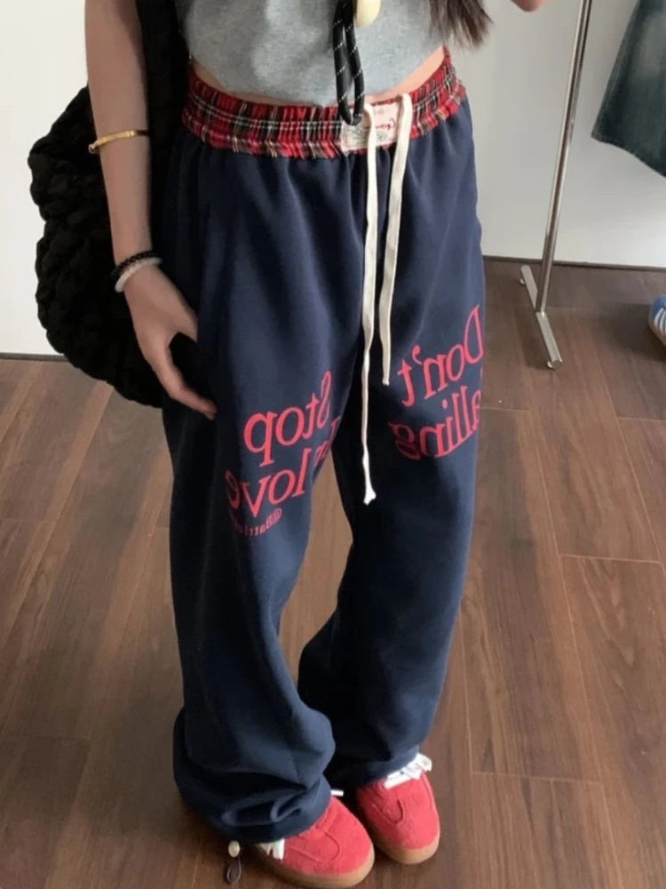 Advbridge Vintage Women Sweatpants Baggy Korean Preppy Style Retro Trousers Streetwear Y2k Letter Printed Wide Leg Patchwork Pants Trousers Floral Bohemian Advbridge Vintage Women Sweatpants Baggy Korean Preppy Style Retro Trousers Streetwear Y2k Letter Printed Wide Leg Patchwork Pants Trousers Floral Bohemian