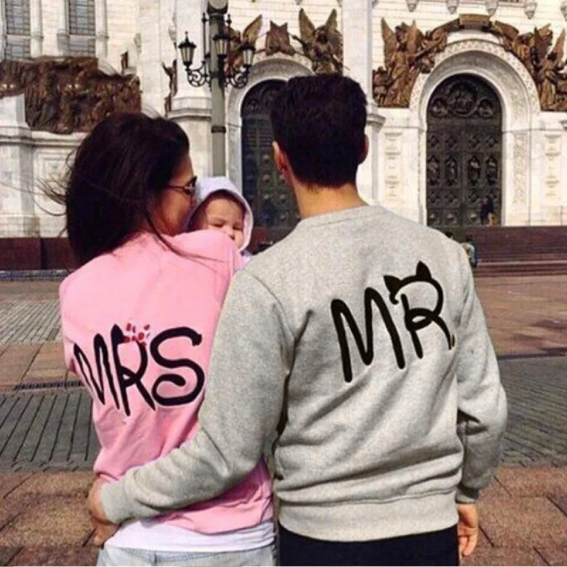 Fashion Casual Long Sleeve Mr Mrs Letter Print Pullover Hoodies Couples Lovers Sweatshirts For Men And Women Ruffle Neck Pullover Fashion Casual Long Sleeve Mr Mrs Letter Print Pullover Hoodies Couples Lovers Sweatshirts For Men And Women Ruffle Neck Pullover