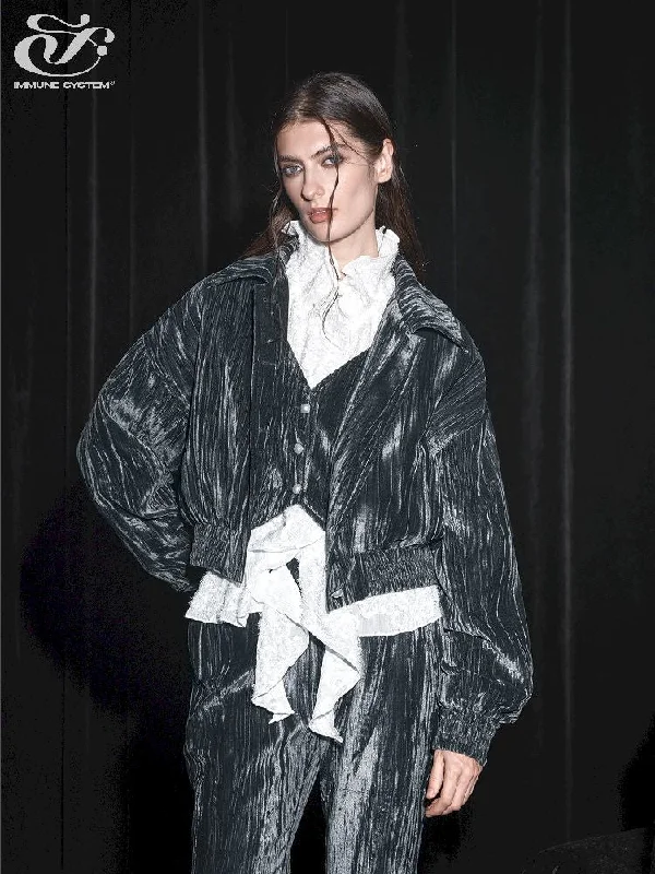 Fake Two Piece Blue Velvet Short Jacket【s0000005451】 Faux Fur Fabric Real Fur Fabric Shearling Fabric Fake Two Piece Blue Velvet Short Jacket【s0000005451】 Faux Fur Fabric Real Fur Fabric Shearling Fabric
