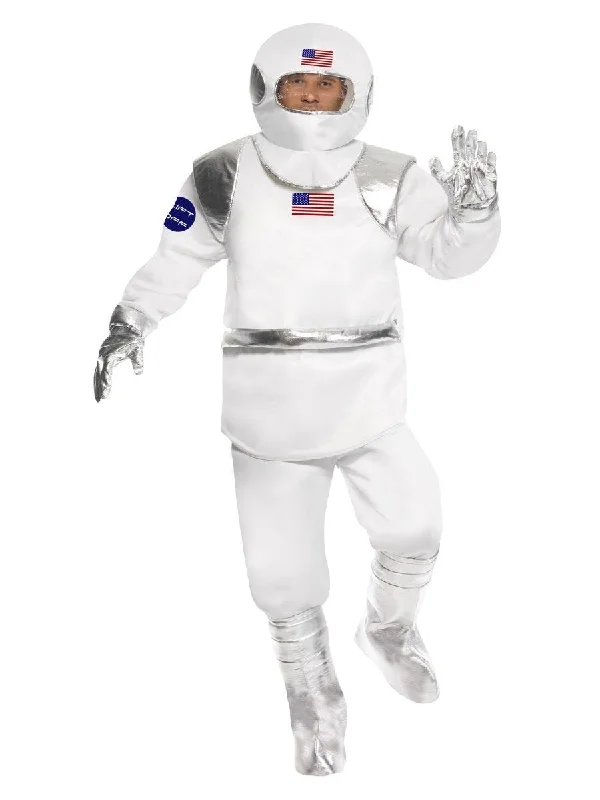 Spaceman Costume Adult White Top Trousers Helmet Gloves Shoe Covers Trousers Modern Contemporary Spaceman Costume Adult White Top Trousers Helmet Gloves Shoe Covers Trousers Modern Contemporary