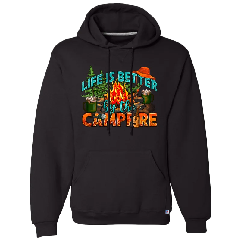 Unisex | Fleece Pullover Hoodie | Life Is Better by the Campfire Wrist Length Sleeve Unisex | Fleece Pullover Hoodie | Life Is Better by the Campfire Wrist Length Sleeve