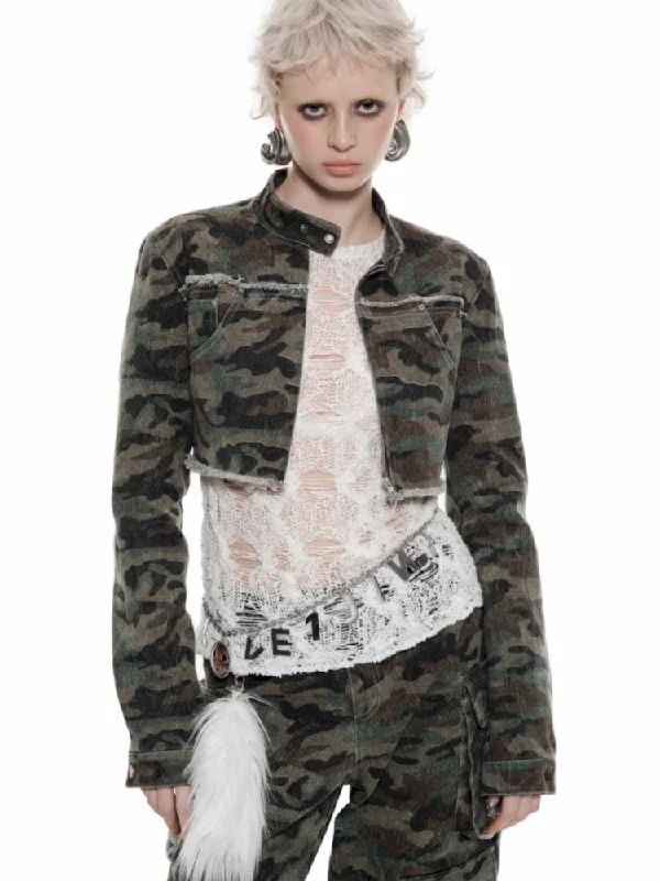 Camouflage Short biker jacket【s0000009872】 Lace Jacket Ribbed Jacket Sequined Jacket Camouflage Short biker jacket【s0000009872】 Lace Jacket Ribbed Jacket Sequined Jacket