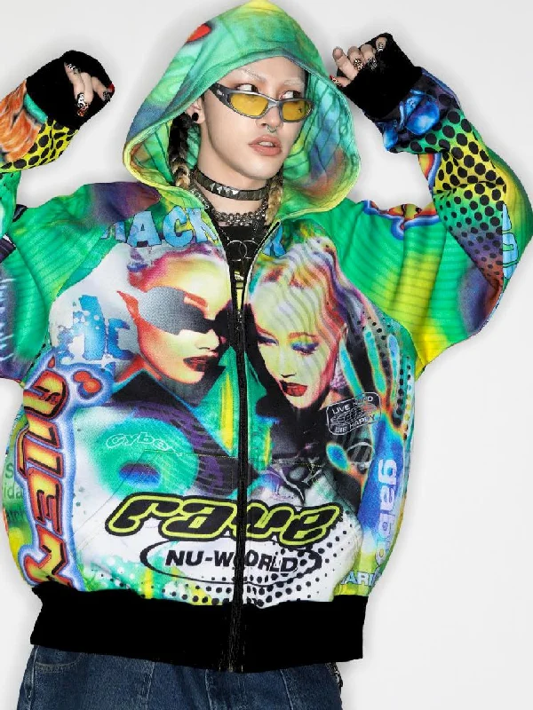Retro Street Alien Loose Hooded Jacket【s0000010269】 Welt Pockets Slit Pockets Flap Pockets Retro Street Alien Loose Hooded Jacket【s0000010269】 Welt Pockets Slit Pockets Flap Pockets