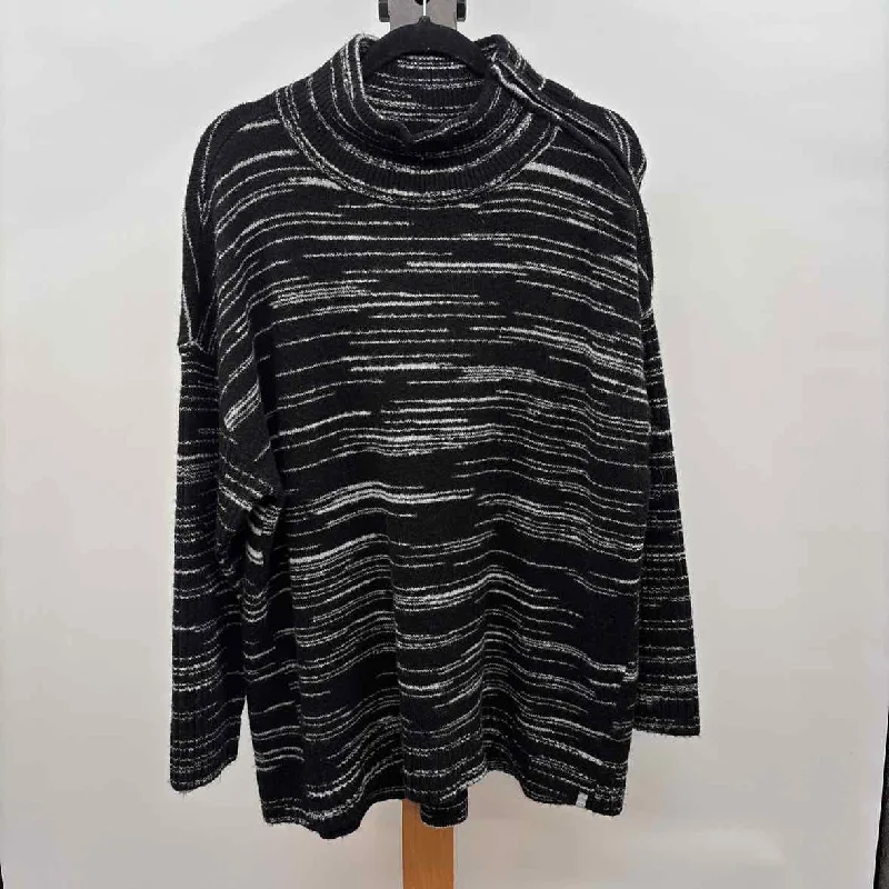 Talbots Women's Size 1X Black Blended Sweater Fleece Fabric Down Fabric Feather Fabric Talbots Women's Size 1X Black Blended Sweater Fleece Fabric Down Fabric Feather Fabric