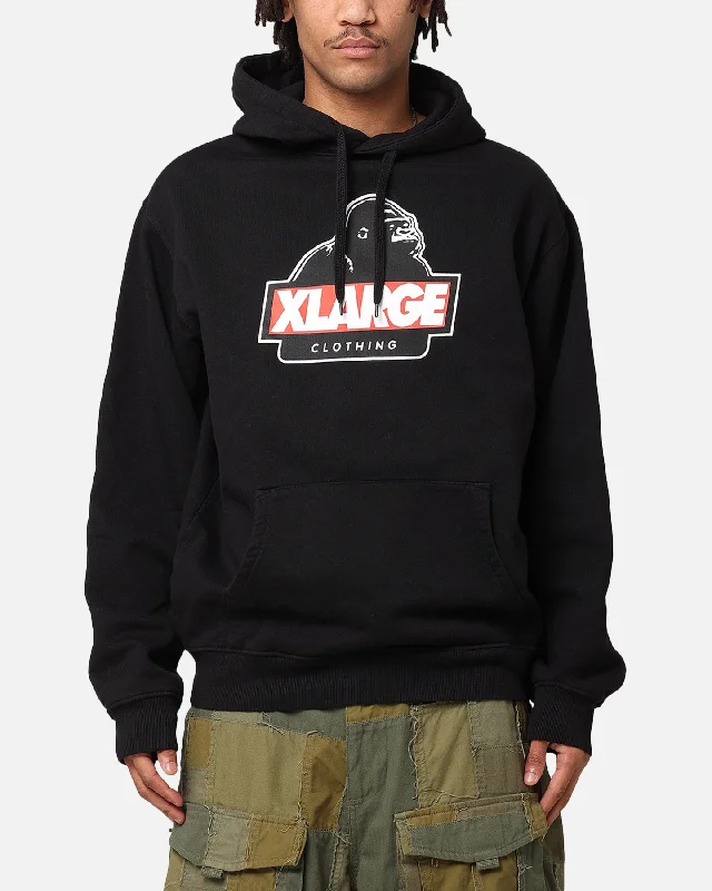 X-Large Slanted Hoodie Pigment Black Hoodie with Back Slit Movement Comfort
