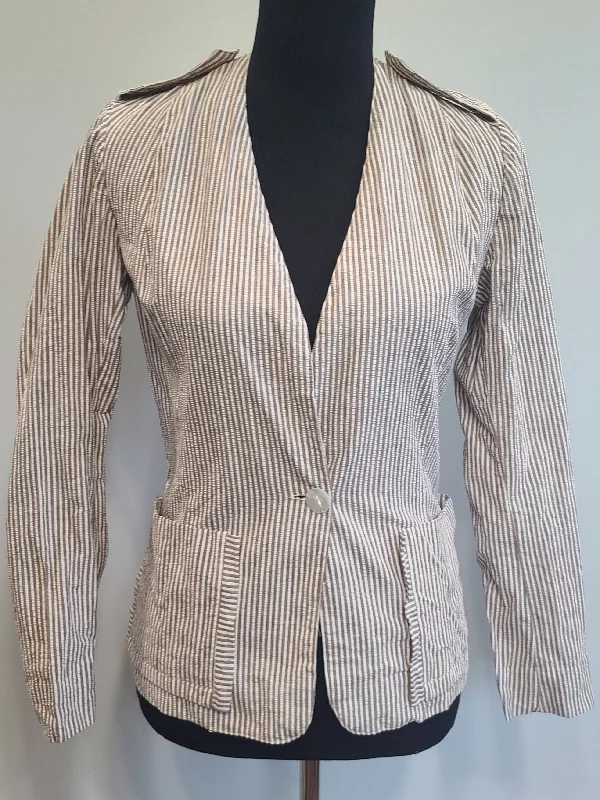Seersucker Army Nurse Jacket <br> (B-36" W-29.5") Striped Jacket Polka Dot Jacket Floral Jacket Seersucker Army Nurse Jacket <br> (B-36" W-29.5") Striped Jacket Polka Dot Jacket Floral Jacket