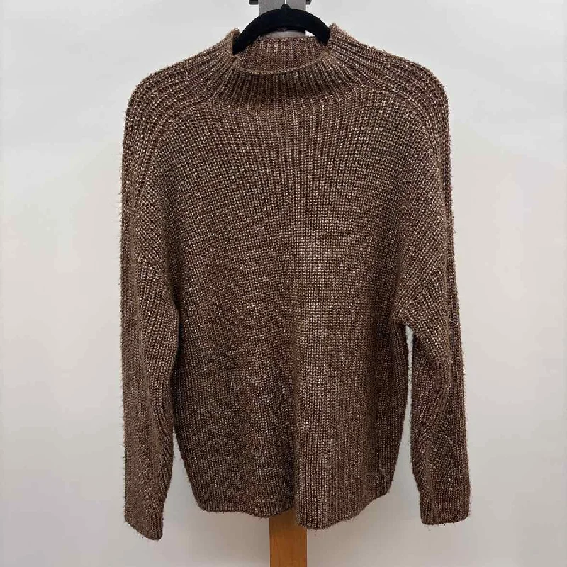 Ann Taylor Women's Size L Brown Shimmer Sweater Chenille Blend Fleece Blend Nylon Blend Ann Taylor Women's Size L Brown Shimmer Sweater Chenille Blend Fleece Blend Nylon Blend