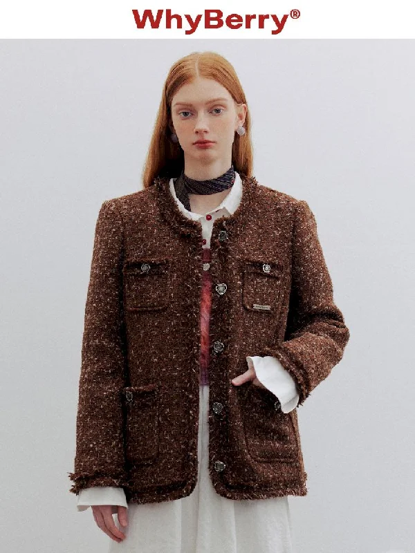 Small perfumed brown down jacket【s0000005777】 Wool Jacket Cashmere Jacket Tweed Jacket Small perfumed brown down jacket【s0000005777】 Wool Jacket Cashmere Jacket Tweed Jacket
