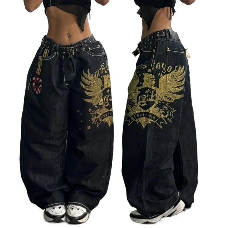 Advbridge Y2K baggy Jeans Womens New Harajuku Hip Hop Wing Embroidery Oversized Jeans Gothic High Waist Wide Leg Pants Trousers Streetwear Trousers Fall Fleece Advbridge Y2K baggy Jeans Womens New Harajuku Hip Hop Wing Embroidery Oversized Jeans Gothic High Waist Wide Leg Pants Trousers Streetwear Trousers Fall Fleece