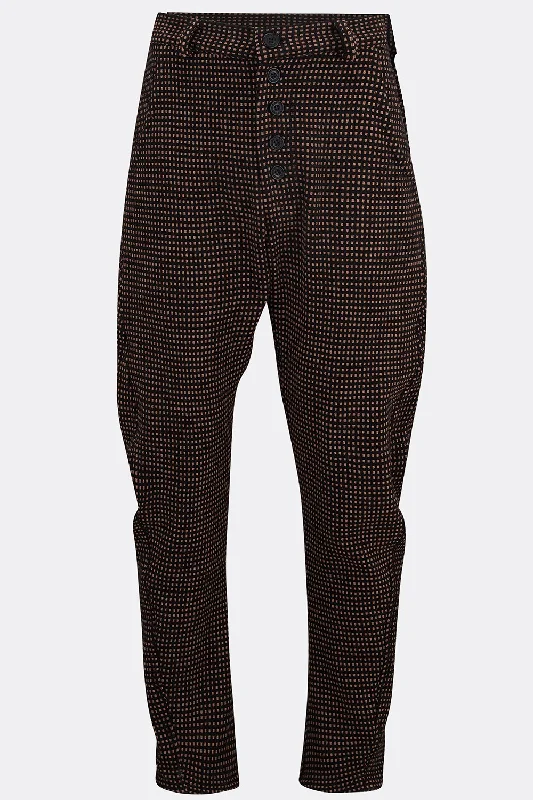 APACHE TROUSERS IN BLACK / CORAL PINK (made to order) Trousers Corduroy Warm
