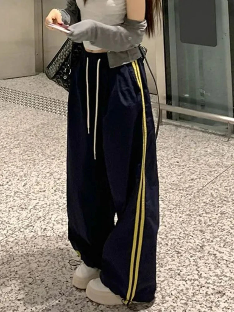 Advbridge Vintage Y2k Striped Pants Women Parachute Joggers Baggy Harajuku Oversized Hip Hop Streetwear Sweatpants Wide Trousers Trousers Velvet Soft Advbridge Vintage Y2k Striped Pants Women Parachute Joggers Baggy Harajuku Oversized Hip Hop Streetwear Sweatpants Wide Trousers Trousers Velvet Soft