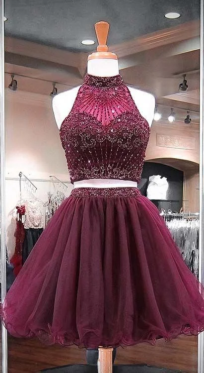Two Pieces Short Prom Dress, Homecoming Dress, Dresses For Graduation Party, Evening Dress, Formal Dress Two Pieces Short Prom Dress, Homecoming Dress, Dresses For Graduation Party, Evening Dress, Formal Dress