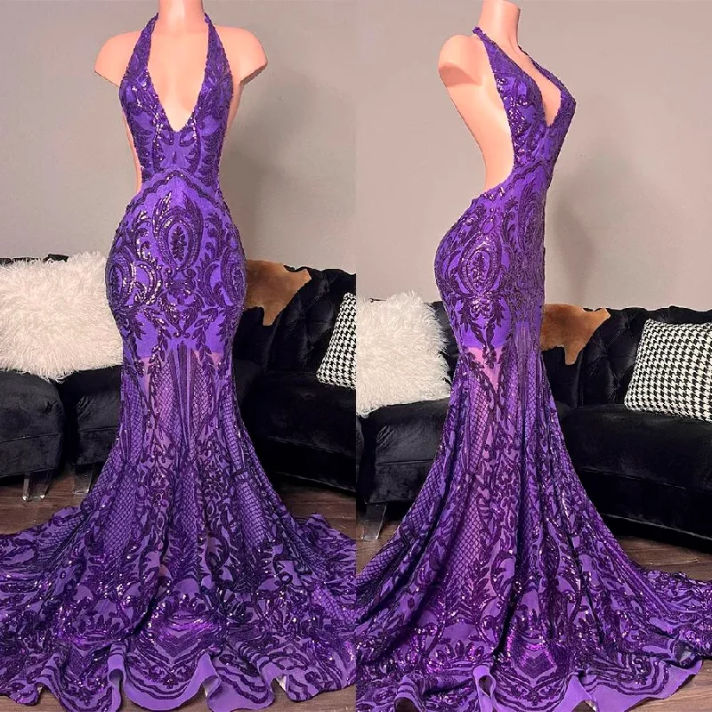 purple prom dresses, mermaid prom dresses, halter prom dresses, formal dresses,DS4920 purple prom dresses, mermaid prom dresses, halter prom dresses, formal dresses,DS4920