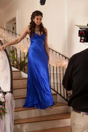 Elegant Blue Satin Ling A Line Party Prom Dress Formal Evening Gown cc2366