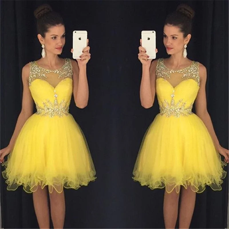 Short Yellow Prom Dress, Homecoming Dresses, Graduation School Party Gown, Winter Formal Dress Short Yellow Prom Dress, Homecoming Dresses, Graduation School Party Gown, Winter Formal Dress