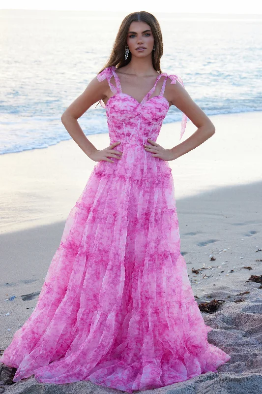 NOX ANABEL T1501 Long A-Line Chiffon Prom Dress