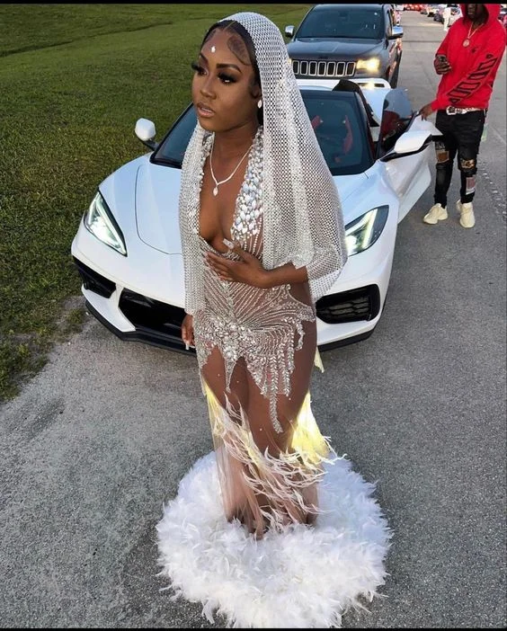 Black Girl Mermaid Prom Dresses 2022 Feather Evening Gowns long Women Formal Dress,BL18614 Black Girl Mermaid Prom Dresses 2022 Feather Evening Gowns long Women Formal Dress,BL18614
