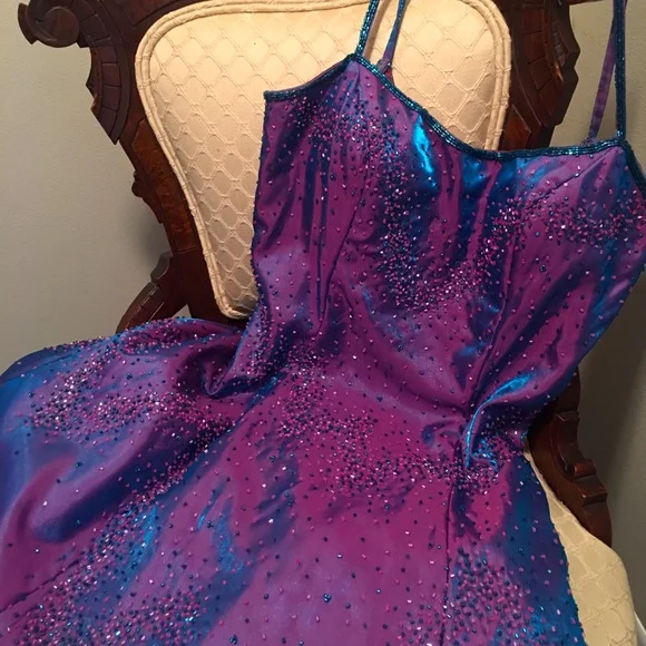 Luxury Spaghetti Straps Purple Satin Beaded Evening Dress Long A Line Prom Dress cc2456 Luxury Spaghetti Straps Purple Satin Beaded Evening Dress Long A Line Prom Dress cc2456