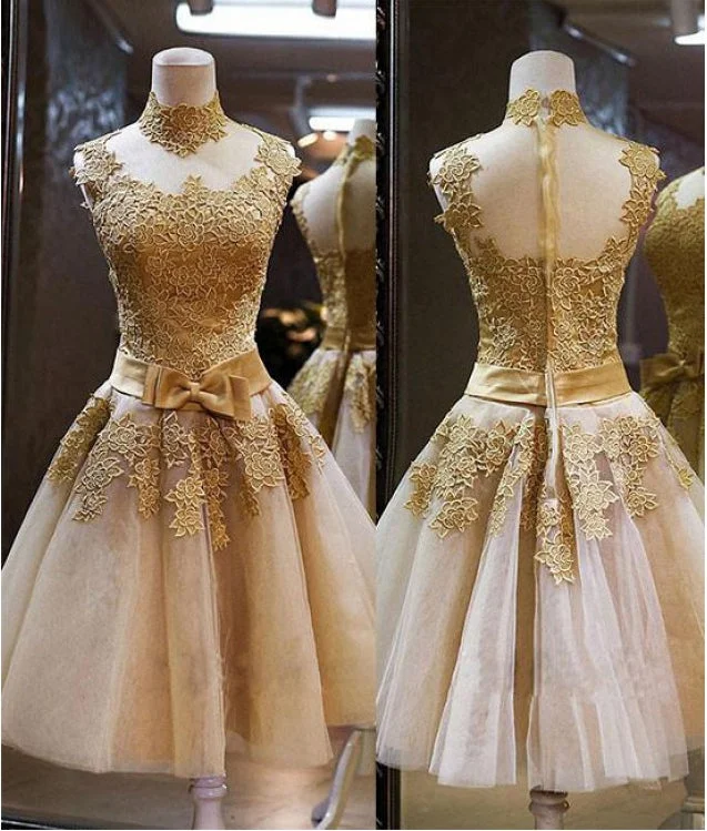 Gold Short Prom Dress, Homecoming Dresses, Graduation School Party Gown, Sweet 16 Dance Dress, Winter Formal Dress Gold Short Prom Dress, Homecoming Dresses, Graduation School Party Gown, Sweet 16 Dance Dress, Winter Formal Dress