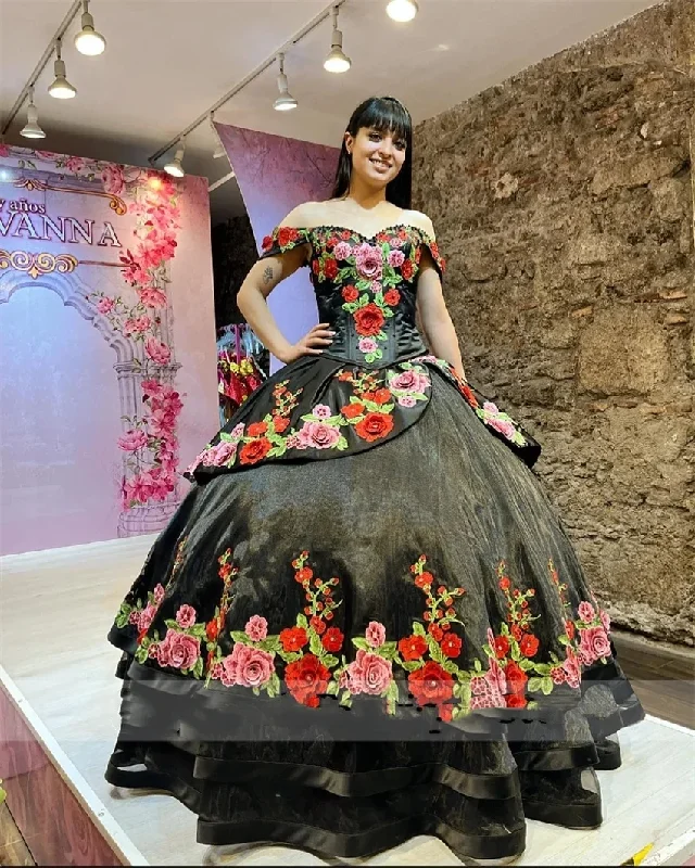 Luxury Mexican 3D Flower Embroidery Quinceanera Dresses 2024 Off The Shoulder Lace Princess Sweet 16 Dress Vestidos 15 de Luxury Mexican 3D Flower Embroidery Quinceanera Dresses 2024 Off The Shoulder Lace Princess Sweet 16 Dress Vestidos 15 de